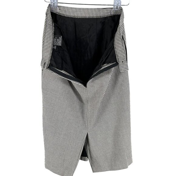 Kasper ASL Womens 8 Black White Houndstooth Blazer Skirt Set Power Suit Timeless - Picture 4 of 16